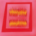 BIASI ALBERTO b. 1937  Assemblaggio rosso, 2006 acrilici su doppia tela operata cm. 20x20, firma,