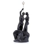 SASSU ALIGI b. 1912 d. 2000 Poseidone dona il cavallo ad Atena, 1994 scultura in bronzo cm.