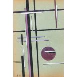 KAGAN ANNA b. 1902 d. 1974 Composizione suprematista, anni '20 tempera su cartoncino cm. 29x19,