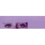 COLOMBO DARIO b. 1966  Brilliant Violet light eyes, 2004 fotografia, acrilico 2K e lettere in PVC su