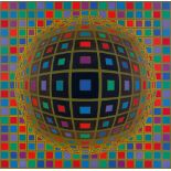 VASARELY VICTOR b. 1908 d. 1997 SIN-TUZ, 1973 acrilici su tela cm. 121x121, firma in basso al