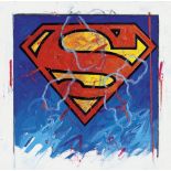 MANERA ENRICO b. 1947  Superman, 2007 acrilici e tecnica mista su tela cm. 50x50, firma, titolo e