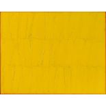 VERNA CLAUDIO b. 1937  Tutto giallo II, 1978 olio su tela cm. 70x90, firma, anno, titolo, tecnica,