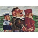 BORGHESE FRANZ b. 1941 d. 2005 La famiglia borghese olio su tela cm. 20x30, firma in basso a