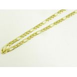 AN ITALIAN GOLD FLAT CURB NECKLACE MARKED 375, 22G