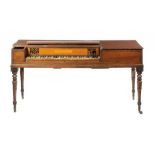 A MAHOGANY SQUARE PIANO BY JOHN BROADWOOD & SONS inlaid on the satinwood signature board John