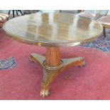 A VICTORIAN WALNUT BREAKFAST TABLE WITH ROUND TOP