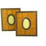 A PAIR OF MAHOGANY AND SATINWOOD PHOTOGRAPH FRAMES, C1900