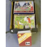 A QUANTITY OF VINTAGE BOARD GAMES, CHAD VALLEY PLY WOOD JIG SAW PUZZLES AND OTHERS SIMILAR,