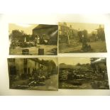 THE LOUTH DISASTER 1920 - FOURTEEN ORIGINAL CONTEMPORARY REAL PHOTOGRAPHIC POSTCARDS BY W BARTON