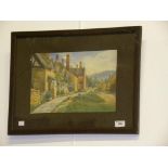 EILEEN MARY BLAKE - AT BROADWAY SIGNED, WATERCOLOUR, SIGNED AGAIN AND INSCRIBED ON THE ARTISTS LABEL