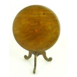 A VICTORIAN MAHOGANY MINIATURE TRIPOD TABLE