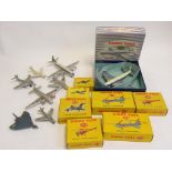 DINKY TOYS. EIGHT BOXED DINKY AIRCRAFT INCLUDING 999 DH COMET AND SEVEN MAINLY DINKY UNBOXED