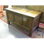 AN OAK AND HOLLY AND BOG OAK INLAID CHEST IN CHARLES II STYLE