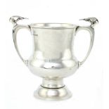 A GEORGE V SILVER CUP  23cm h, by Edward Barnard & Son, London 1935, 26ozs++A well made Art Deco cup