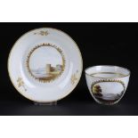 A EARLY MINTON TEA CUP AND SAUCER, PATTERN 58, C1800  saucer 14cm diam, No 58 in gilt++A good