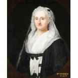 WILLIAM SMITH (1707-1764) PORTRAIT OF MRS DEVEREUX half length, in a black dress with white fichu,