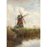 THOMAS NOEL-SMITH (FL LATE 19TH CENTURY) WINDMILL IN THE FENS; THE MILLER'S GARDEN a pair, both