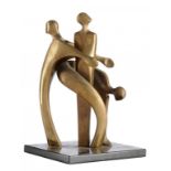 † STEPHEN BROADBENT (1962-)  CELEBRATION OF CHESTER  polished bronze on granite plinth, signed and