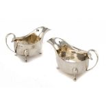 A PAIR OF GEORGE V SILVER SAUCE BOATS  17.5cm l, by Barker Bros Silver Ltd, Birmingham 1931, 13ozs