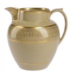 A STAFFORDSHIRE GILT DRABWARE JUG, C1810 16cm h++In fine condition