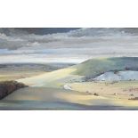 † EDWARD LOXTON KNIGHT, RBA (1905-1993) AN EXTENSIVE LANDSCAPE gouache, 54 x 90cm++A superb