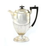 A GEORGE V SILVER VASE SHAPED COFFEE POT  25cm h, by Walker & Hall Ltd, Sheffield 1927, 20ozs 10dwts