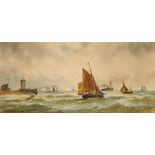 THOMAS SIDNEY (FL EARLY 20TH CENTURY) BOSHAM SUSSEX   signed and inscribed, watercolour, 24 x 66cm
