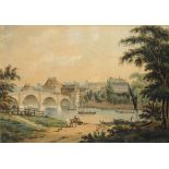 J HANSON (C1800) RICHMOND BRIDGE  signed, watercolour, 37.5 x 54cm++Light browning and fading