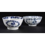 TWO LIVERPOOL BLUE PRINTED SLOP BASINS, SETH OR JOHN PENNINGTON'S FACTORY, C1775-78 with the