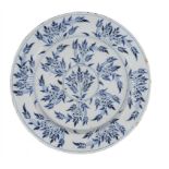 AN ENGLISH DELFTWARE PLATE, PROBABLY LAMBETH (VAUXHALL) MID 18TH C  painted in cobalt with the