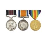 WORLD WAR ONE MM AND PAIR   Military Medal, British War Medal and Victory Medal, 3215648 PTE T H