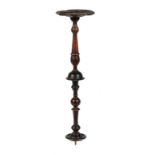A QUEEN ANNE STAINED ASH CANDLE STAND, EARLY 18TH C  73cm h++Lacks base, damaged and extensively