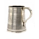 A VICTORIAN SILVER MUG  11.5cm h, by Martin, Hall & Co, Sheffield 1857, 11ozs 10dwts++Slightly