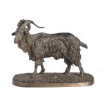 A BRONZE SCULPTURE OF A GOAT, CAST FROM A MODEL ATTRIBUTED TO PIERRE JULES MENE, LATE 19TH C  even