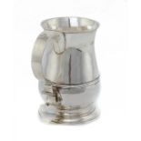 A GEORGE III SILVER MUG  of baluster shape, the handle engraved with initials H/W*R, 16cm h,