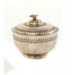 A QUEEN ANNE SILVER FLUTED SUGAR BOWL AND COVER   8.5cm h, fully marked, by William Fleming,