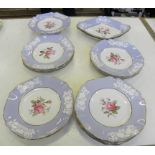 A COPELAND MOULDED LAVENDER BORDERED DESSERT SERVICE IN EARLY 19TH C STYLE