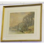 FRANCIS GEORGE FRASER LANDSCAPES IN THE FENS A PAIR, BOTH SIGNED WATERCOLOUR AND A WATERCOLOUR BY