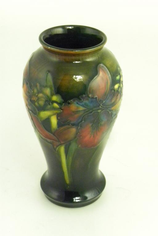 A MOORCROFT FLAMBÉ ORCHID VASE