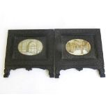 A PAIR OF 19TH CENTURY DELHI SCHOOL MINIATURES IN CARVED EBONY STRUT FRAMES