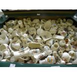 A COLLECTION OF W H GOSS CRESTED CHINA TO INCLUDE MODEL OF NORWEGIAN HORSE SHAPED BEER BOWL,