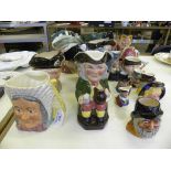 A COLLECTION OF ROYAL DOULTON AND OTHER CHARACTER AND OTHER TOBY JUGS