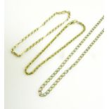 A GOLD NECKLACE AND TWO BRACELETS, 13.3G
