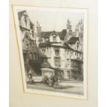 AN EARLY 20TH CENTURY ETCHING OF JOHN KNOX'S HOUSE EDINBURGH, INDISTINCTLY SIGNED IN PENCIL AND