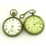 TWO SILVER LEVER/KEYLESS LEVER WATCHES