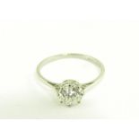 A DIAMOND SOLITAIRE RING IN PLATINUM, 1.8G
