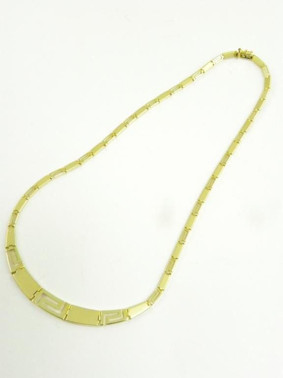 A GOLD PIERCED NECKLACE, MARKED 585, 12.7G