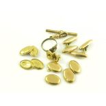 A QUANTITY OF GOLD CUFFLINKS, ETC, 16G