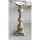 A 16TH CENTURY ITALIAN STYLE GILTWOOD ALTER CANDLESTICK